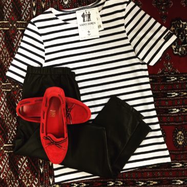 Stripes and Red Shoes